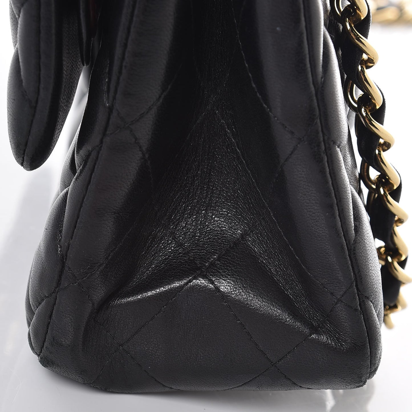 Lambskin Quilted Jumbo Double Flap Black