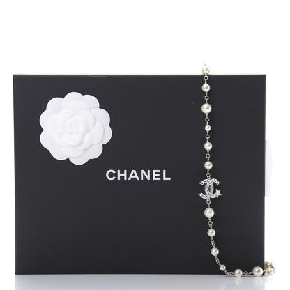 Chanel Pearl CC Star Long Necklace Silver 5 of 5