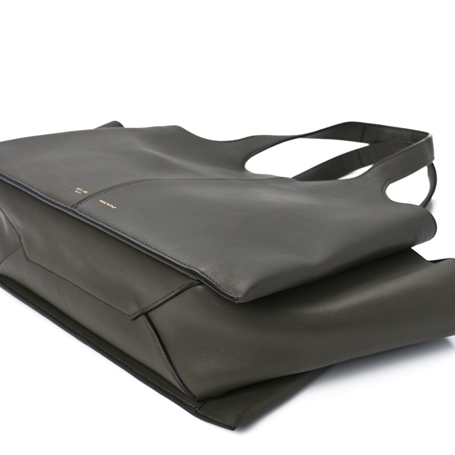 Celine Supple Natural Calfskin Medium Tri-Fold Bag Stone 12 of 13