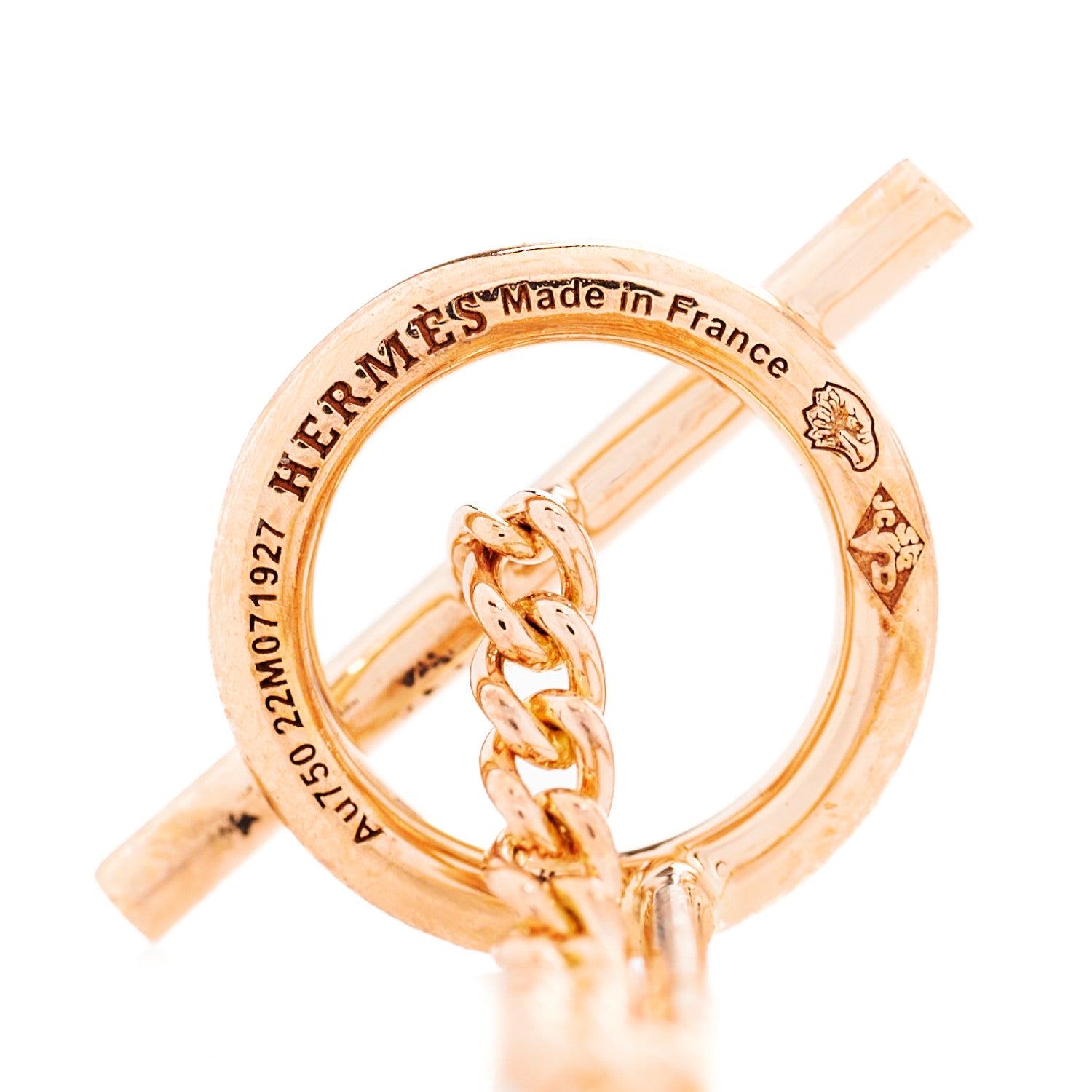 Hermes 18K Rose Gold Echappee Asymmetric Earrings 4 of 5