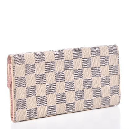 Louis Vuitton Damier Azur Emilie Wallet Rose Ballerine 3 of 8