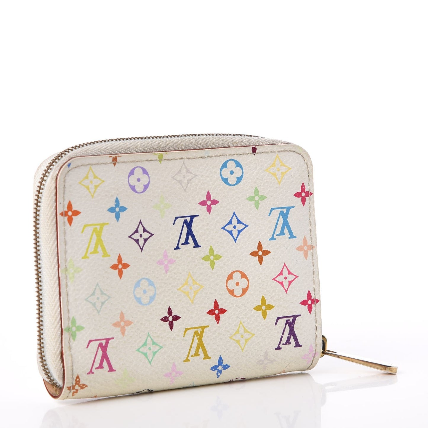 Monogram Multicolor Zippy Coin Purse Wallet White Litchi