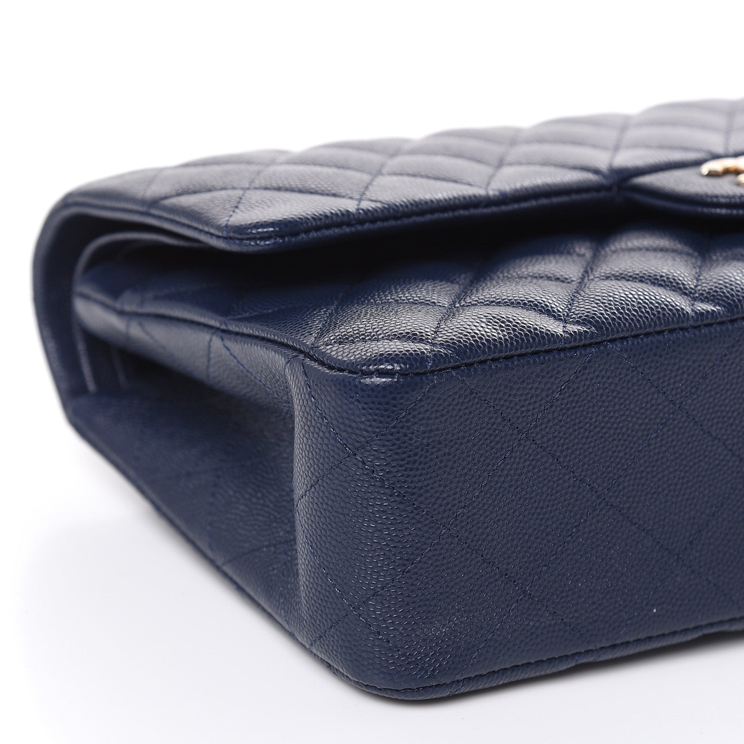 Chanel Caviar Quilted Medium Double Flap Navy 8 of 10