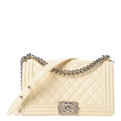 Chanel Lambskin Quilted Medium Boy Flap Light Beige 1 of 17