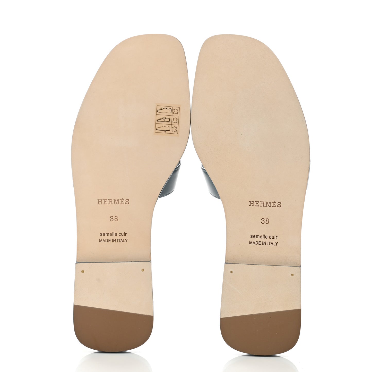 Box Calfskin Oran Sandals 38 Bleu Pinede
