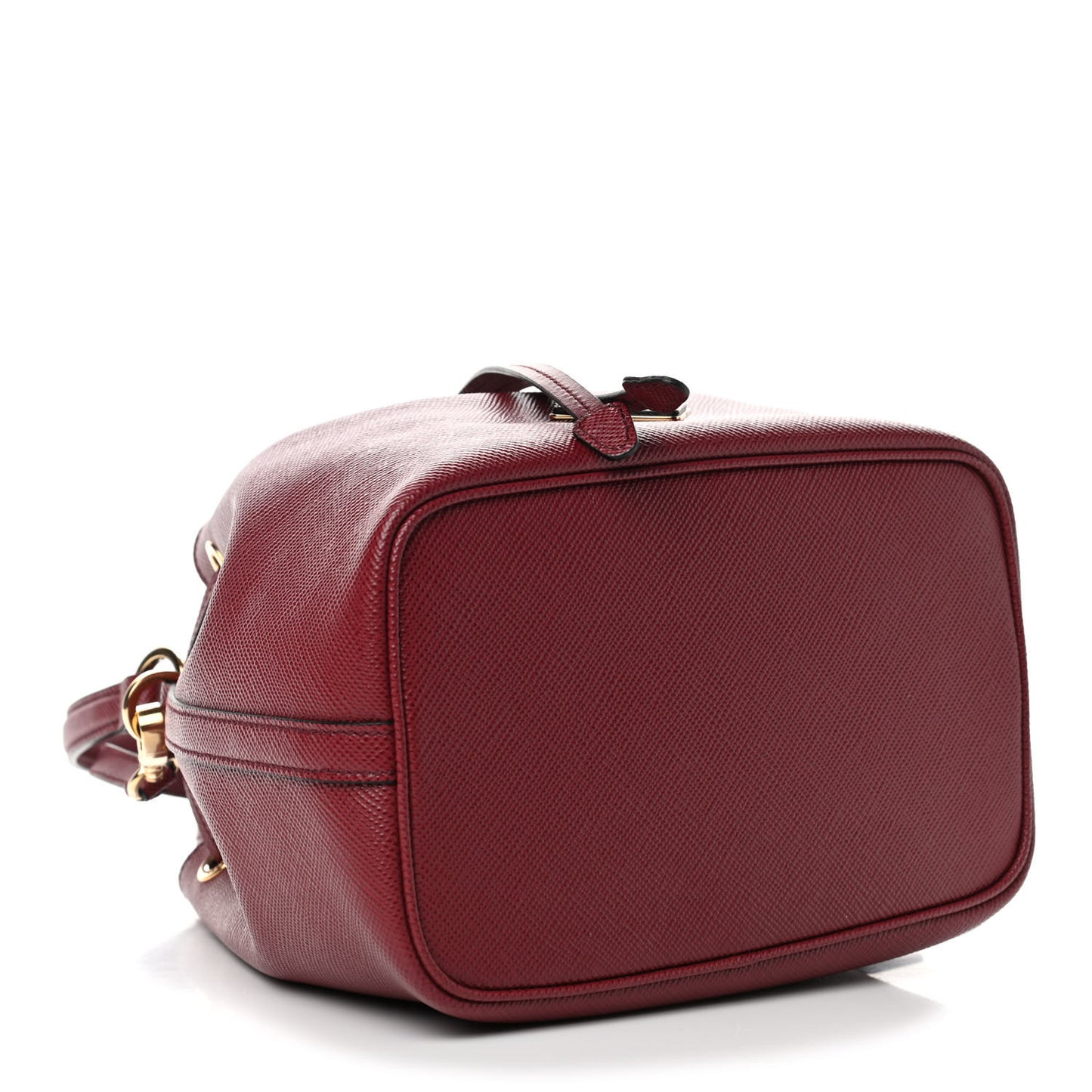 Saffiano Cuir Bucket Bag Cerise