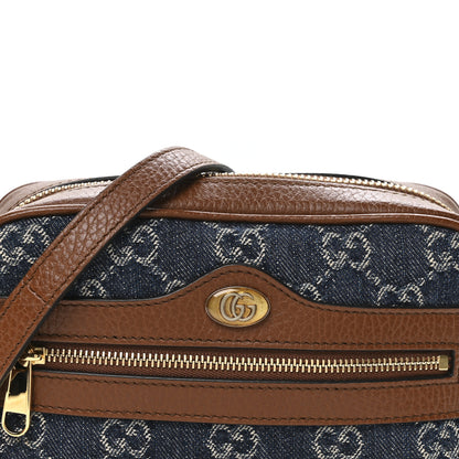 Gucci New Denim GG Monogram Dollar Calfskin Mini Ophidia Shoulder Bag Blue Tea Cuir Epilog 8 of 11