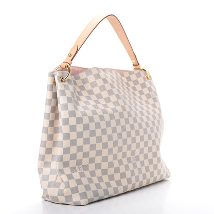 Louis Vuitton Damier Azur Graceful MM Rose Ballerine 3 of 14