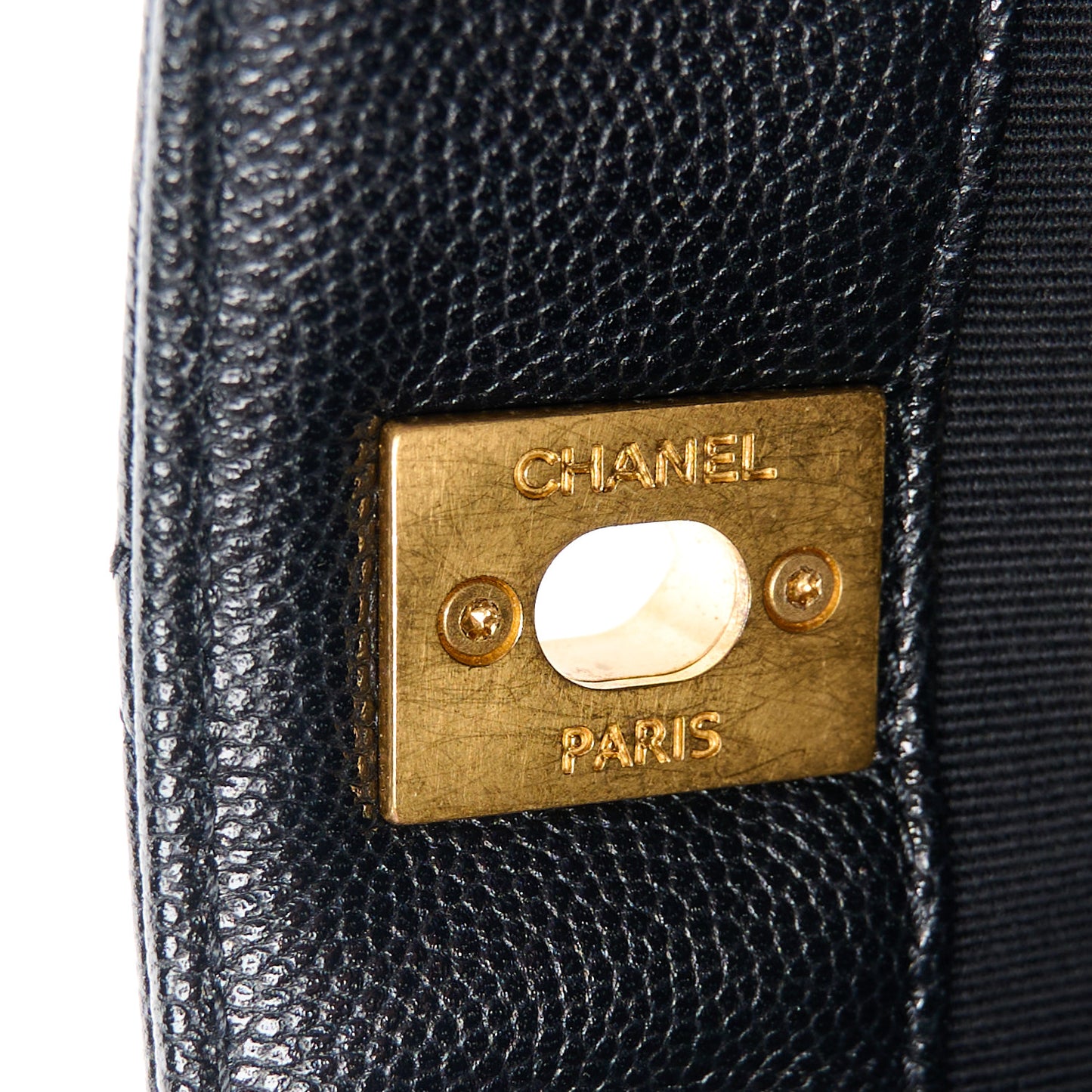 Caviar Quilted Camellia Small Shopping Bag Black
