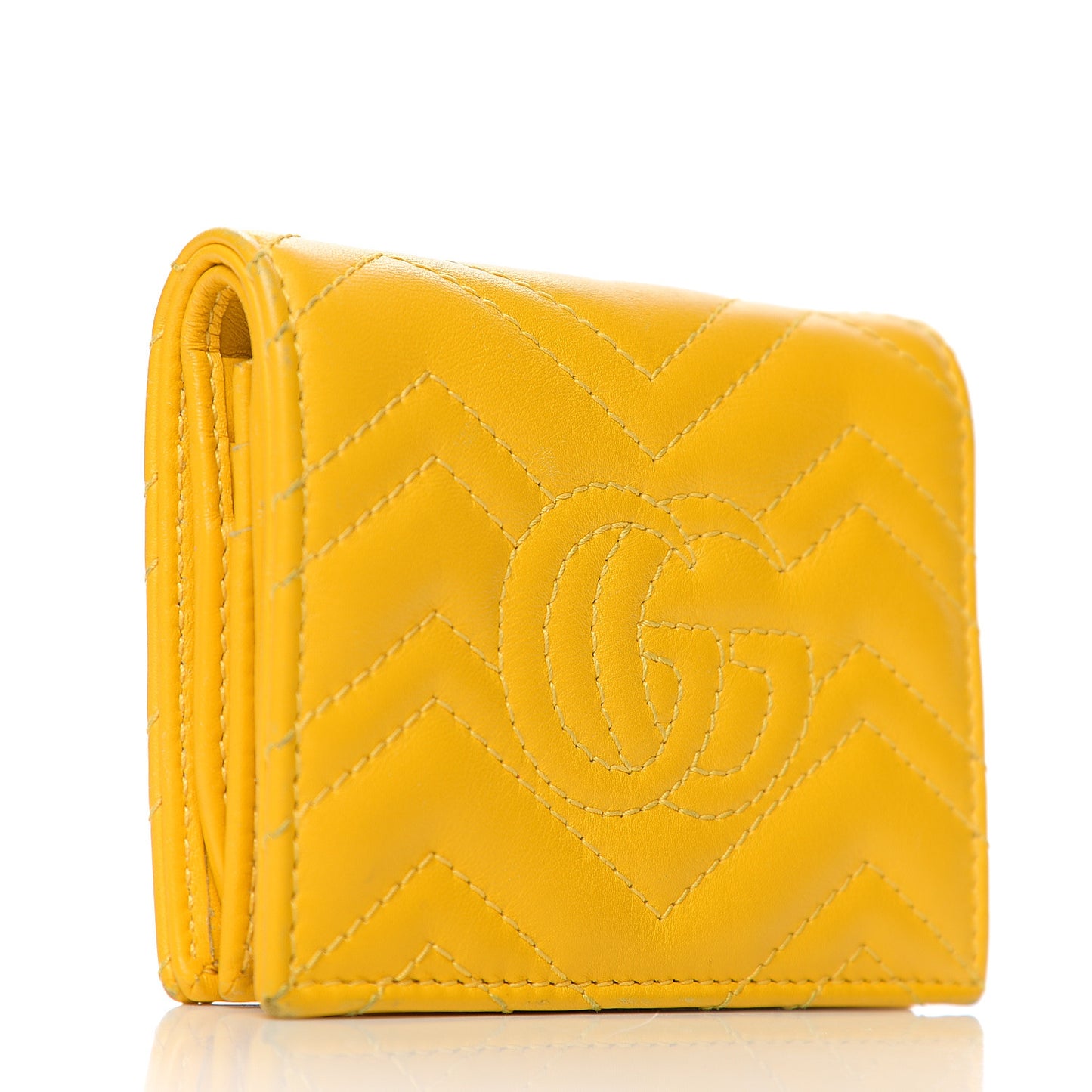 Calfskin Matelasse GG Marmont Card Case Stone Topaz