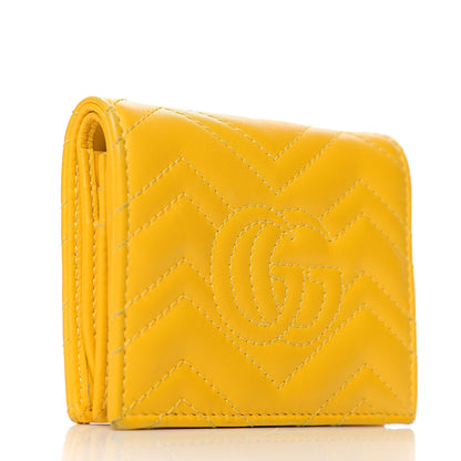 Gucci Calfskin Matelasse GG Marmont Card Case Stone Topaz 2 of 11