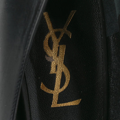 Saint Laurent Calfskin Vitello Vernice Tribtoo 105 Pumps 37 Black 7 of 8