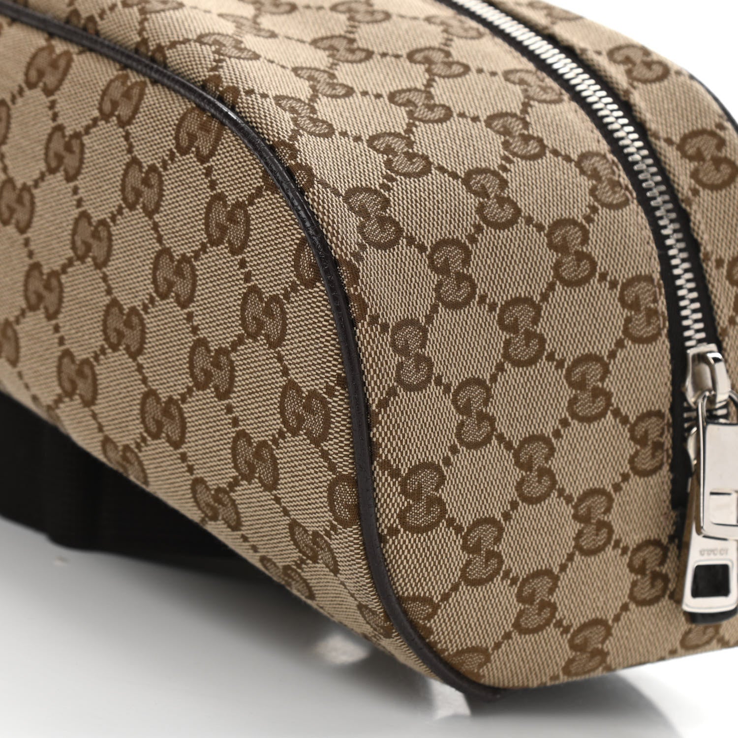 Gucci Monogram Dollar Calfskin Waist Pouch Beige Ebony Testa di Moro Marrone Scuro 10 of 10