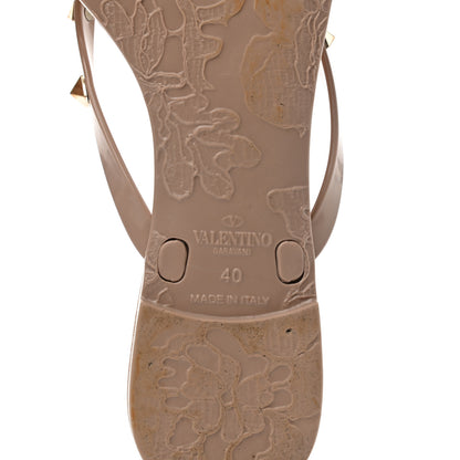 Valentino Garavani PVC Jelly Rockstud Bow Thong Sandals 40 Poudre 6 of 8