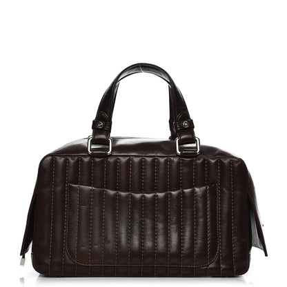 Chanel Lambskin Vertical Quilted Mademoiselle Satchel Brown 1 of 15