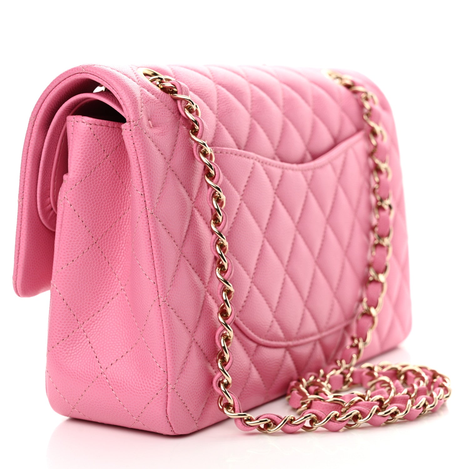 Chanel Caviar Quilted Medium Double Flap Pink 3 of 11
