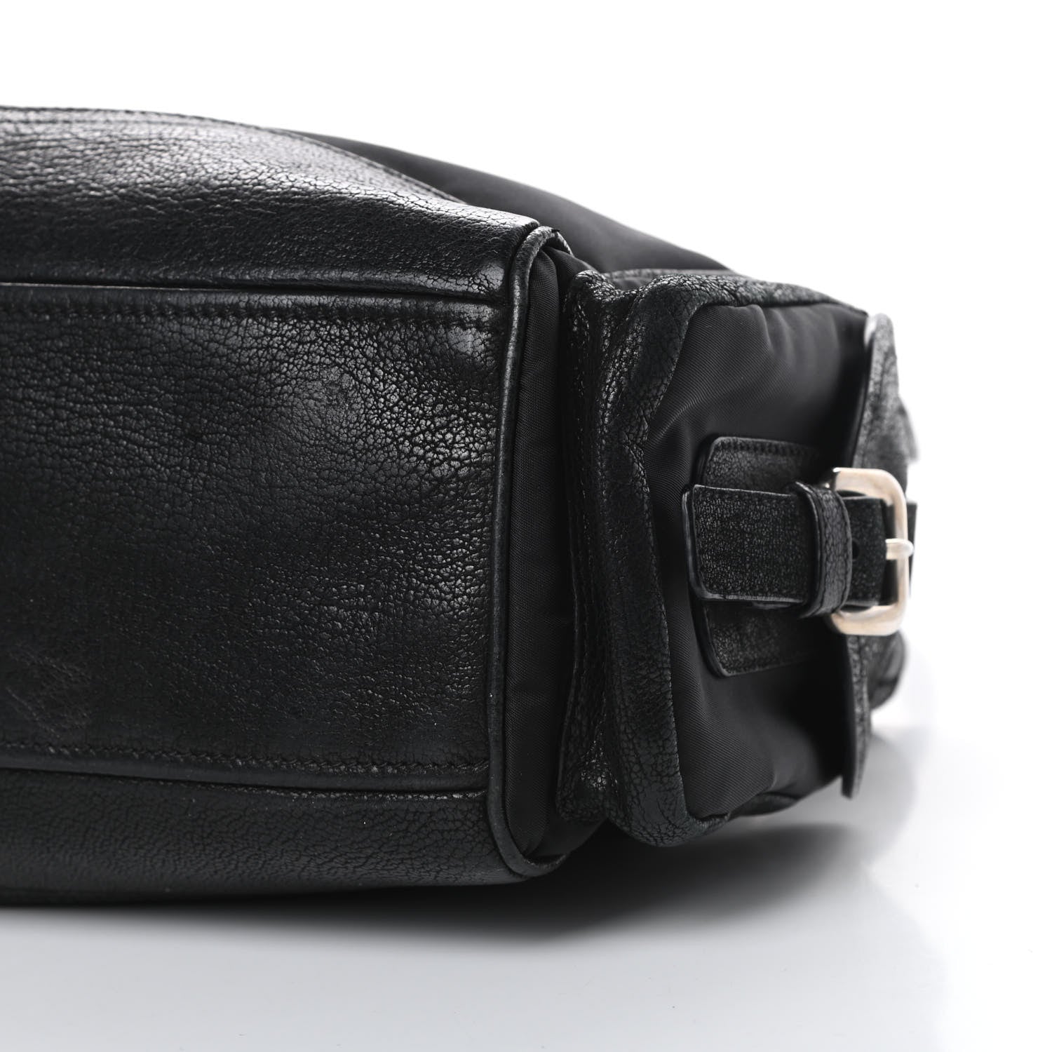 Prada Tessuto Nylon Calfskin Shoulder Bag Black 10 of 15