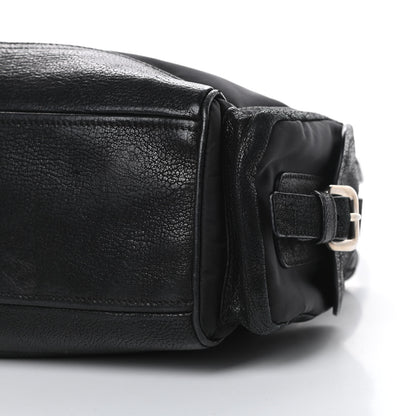 Prada Tessuto Nylon Calfskin Shoulder Bag Black 10 of 15