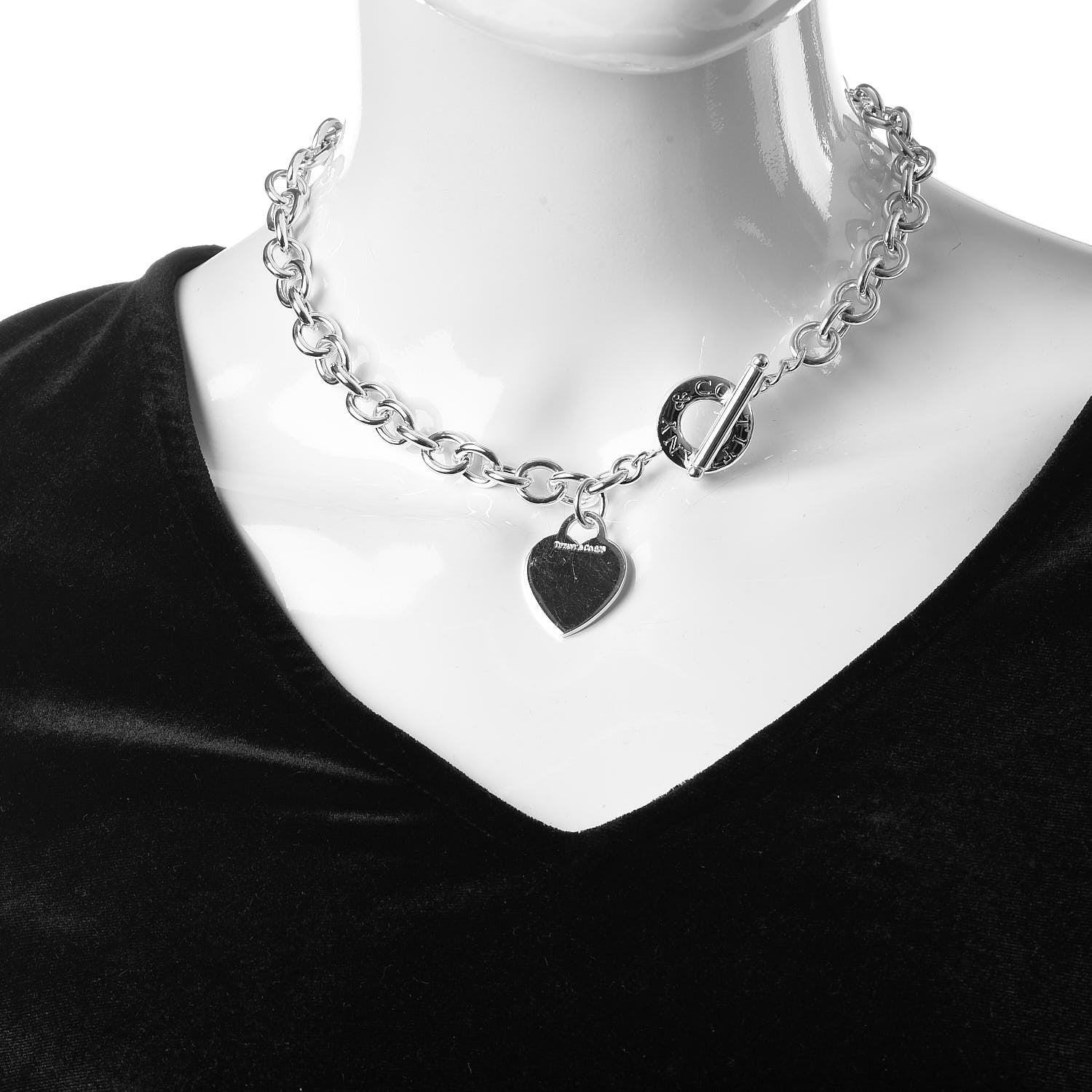 Tiffany Sterling Silver Heart Tag Toggle Necklace 2 of 4