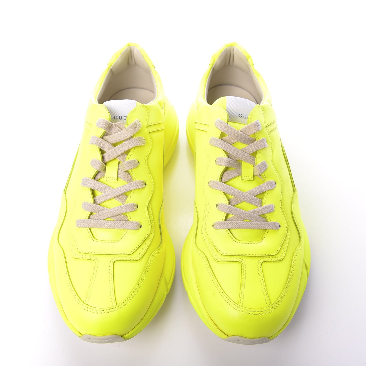 Calfskin Mens Rhyton Sneakers 11 Yellow Fluo