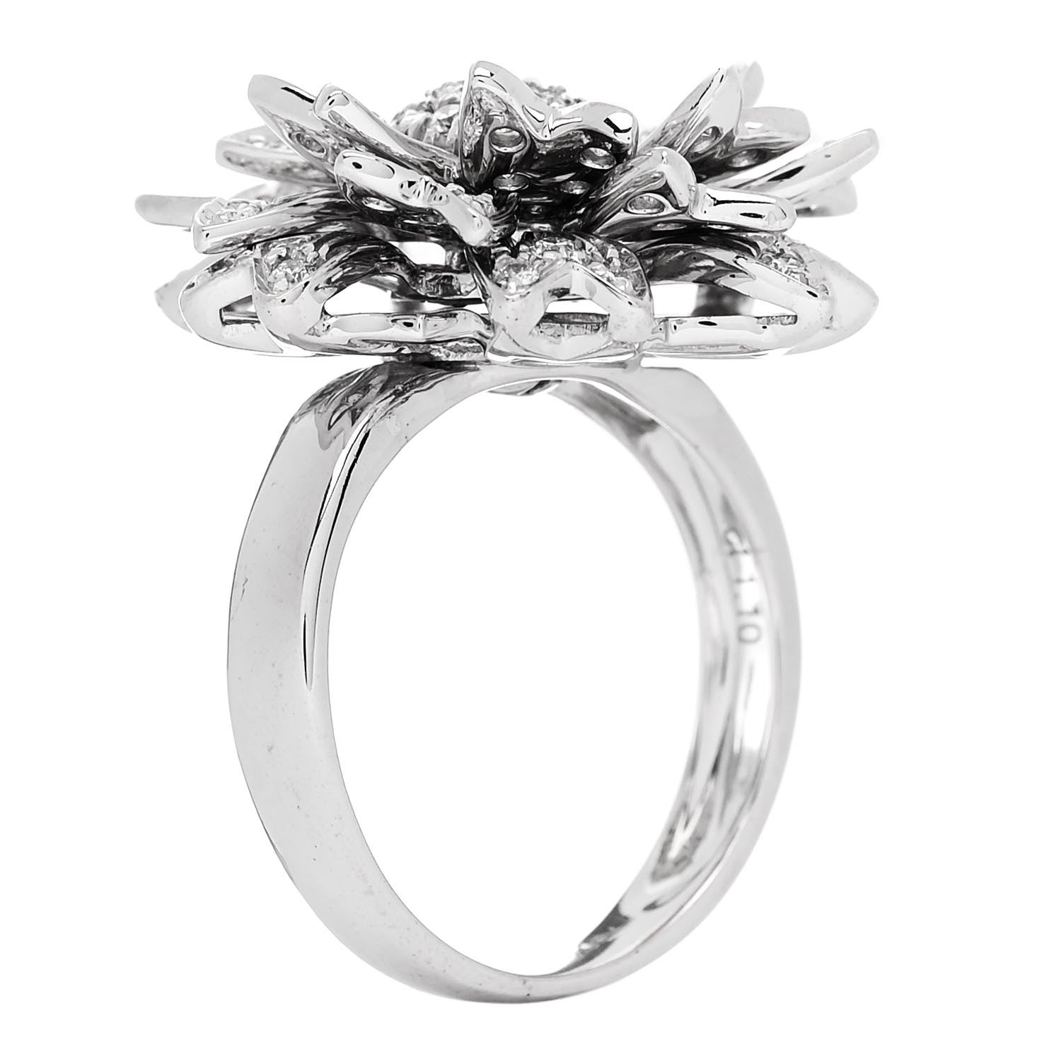 Parker & West by FASHIONPHILE 18K White Gold Diamond 1.10ctw Flower Ring 50 5.25 6 of 11