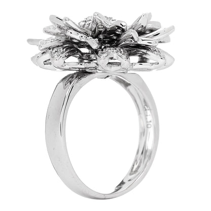 Parker & West by FASHIONPHILE 18K White Gold Diamond 1.10ctw Flower Ring 50 5.25 6 of 11