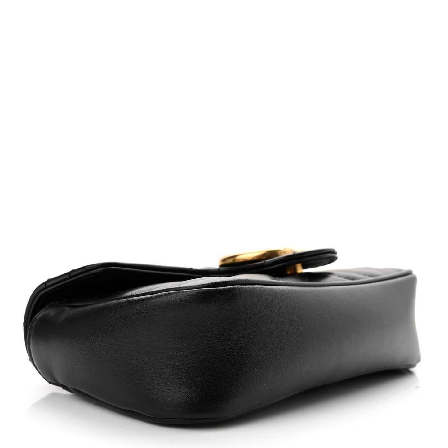 Calfskin Matelasse Super Mini GG Marmont Shoulder Bag Black