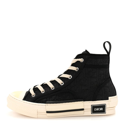 Christian Dior Oblique Kumo Mens B23 High Top Sneakers 40 Black Beige 1 of 10