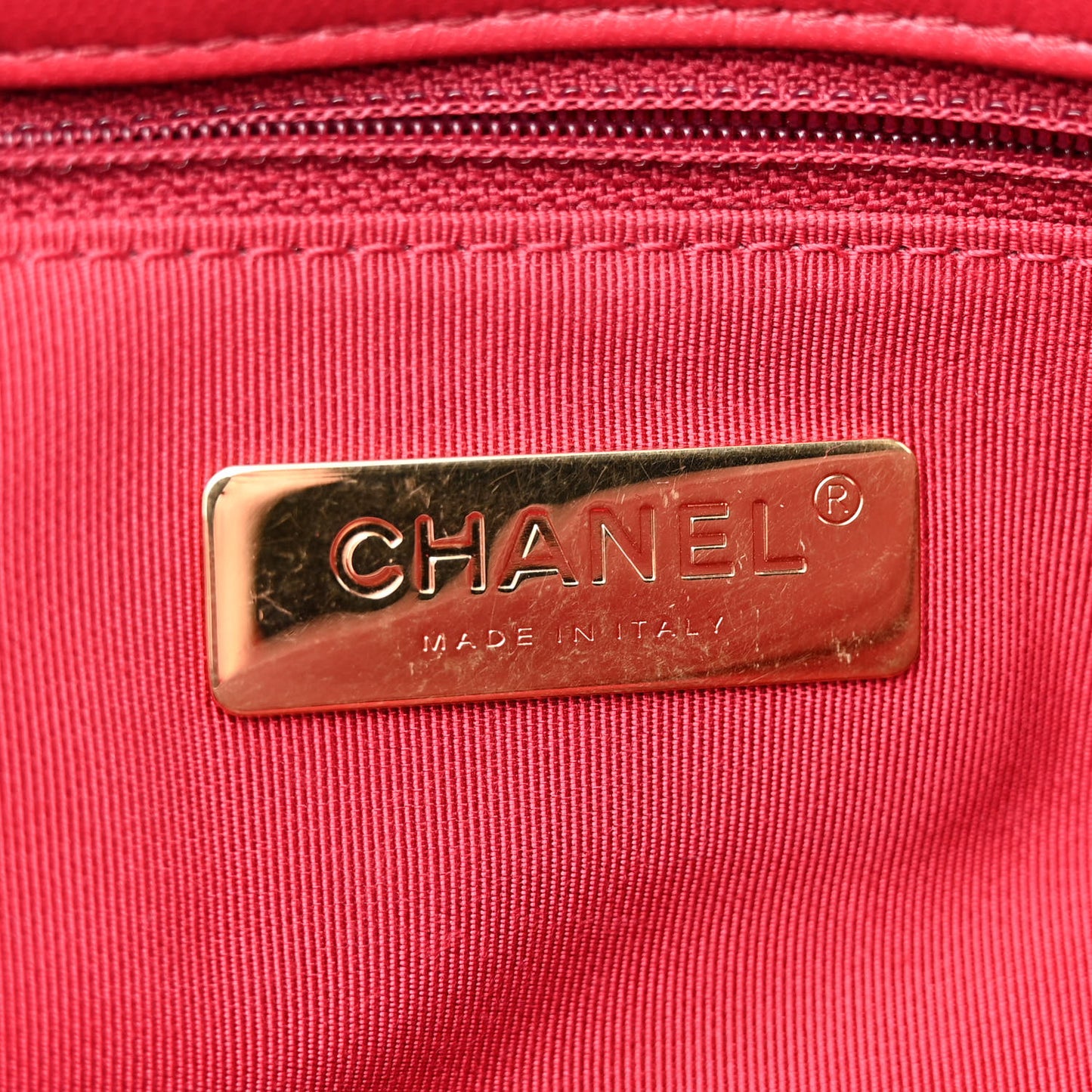 Goatskin Quilted Medium Chanel 19 Flap Red