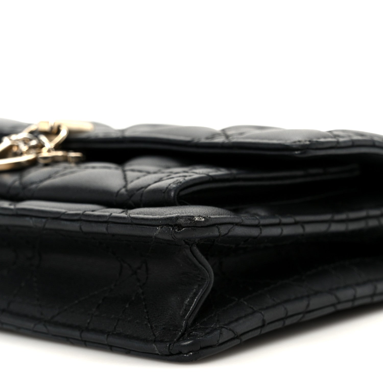 Christian Dior Lambskin Cannage Chain My Dior Daily Chain Pouch Black 10 of 11