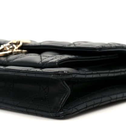 Christian Dior Lambskin Cannage Chain My Dior Daily Chain Pouch Black 10 of 11