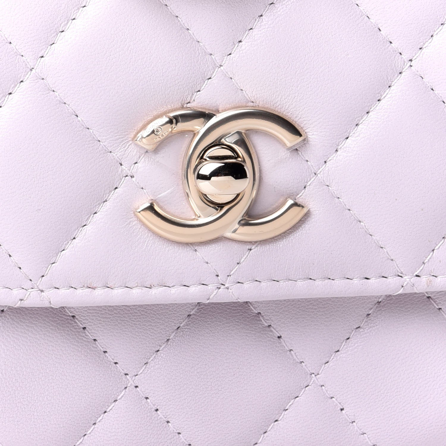 Chanel Lambskin Quilted Mini Trendy CC Clutch With Chain Lilas Lilac 8 of 11