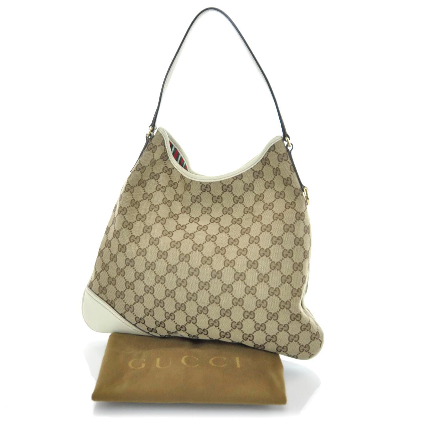 Gucci Monogram Medium New Britt Hobo Off White 3 of 9