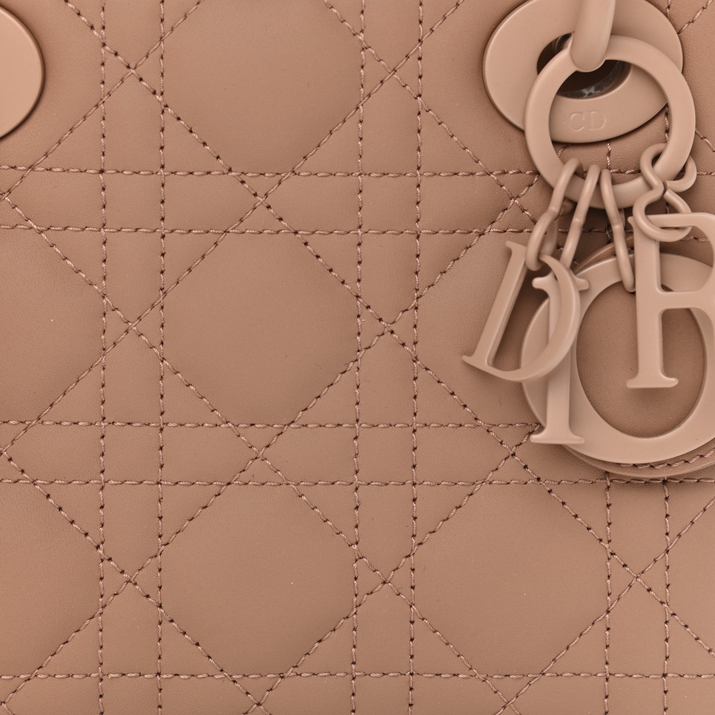 Ultra Matte Calfskin Cannage Mini Lady Dior Light Beige
