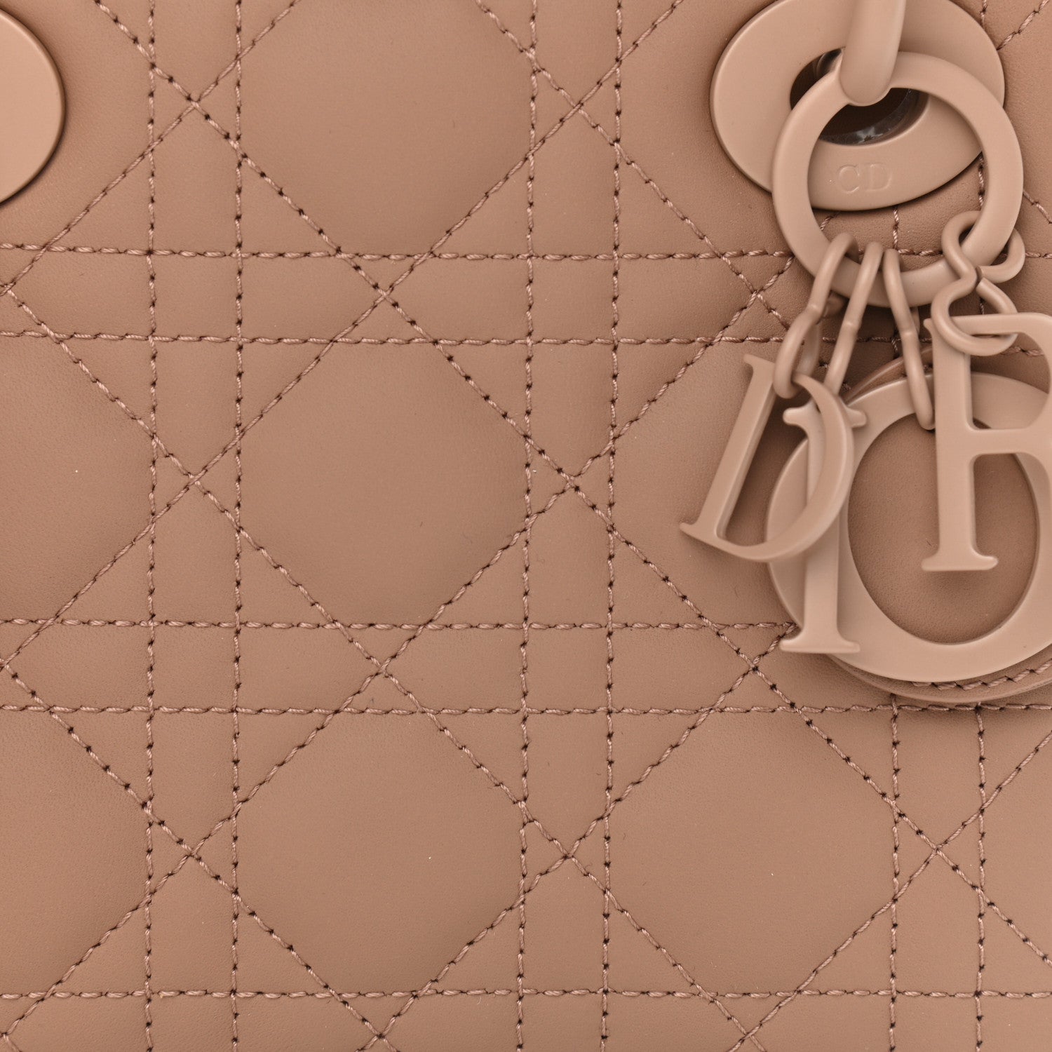 Christian Dior Ultra Matte Calfskin Cannage Mini Lady Dior Light Beige 8 of 11