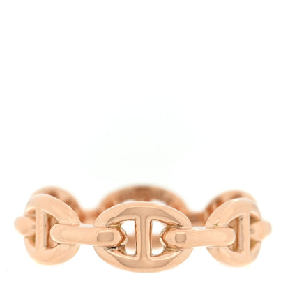 Hermes 18K Rose Gold PM Chaine d'Ancre Enchainee Ring 54 7 1 of 5