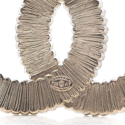 Chanel Glitter Enamel Crystal CC Brooch Light Pink Gold 3 of 4