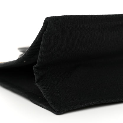 Saint Laurent Raffia Linen Calfskin Rive Gauche Tote Naturale Black 8 of 11