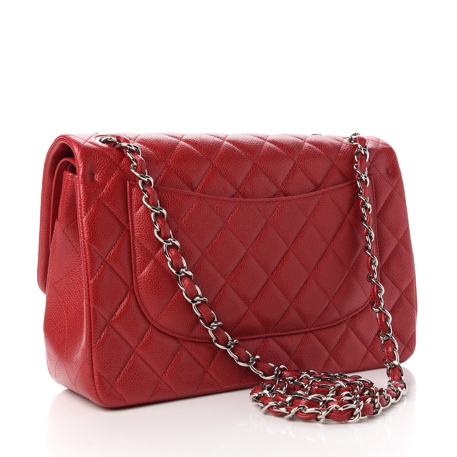 Chanel Iridescent Caviar Quilted Jumbo Double Flap Red 3 of 10