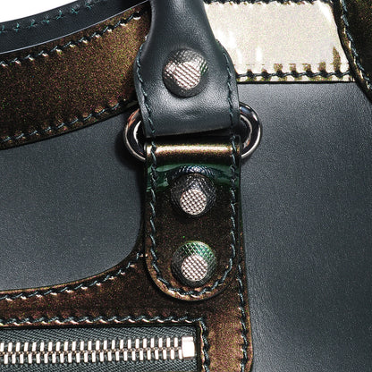 Balenciaga Smooth Calfskin Metallic Patent Giant 12 Silver Hardware City Vert Poker Fonce 14 of 15
