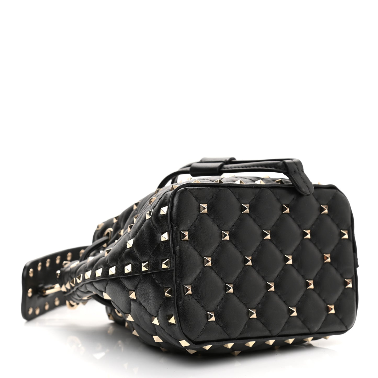 Nappa Mini Rockstud Spike Bucket Bag Black