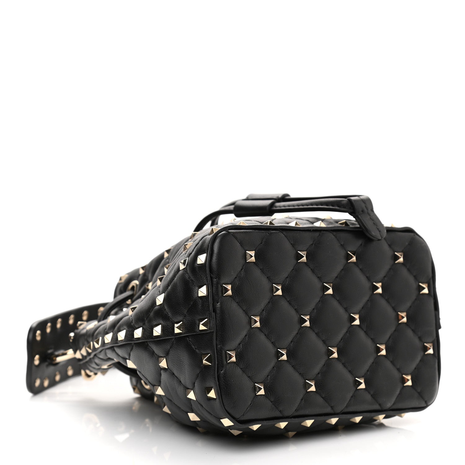 Valentino Garavani Nappa Mini Rockstud Spike Bucket Bag Black 4 of 9