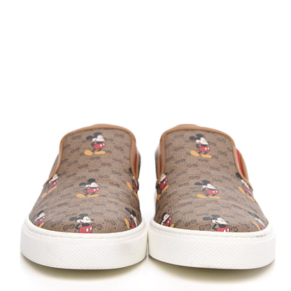 Gucci X DISNEY Mini Vintage GG Supreme Monogram Mickey Mouse Mens Slip-On Sneakers 8.5 Beige Vintage Sun Oil 2 of 8