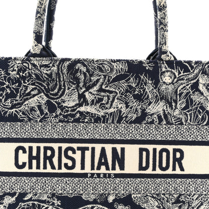 Christian Dior Canvas Embroidered Medium Dioriviera Toile De Jouy Book Tote Blue 15 of 19