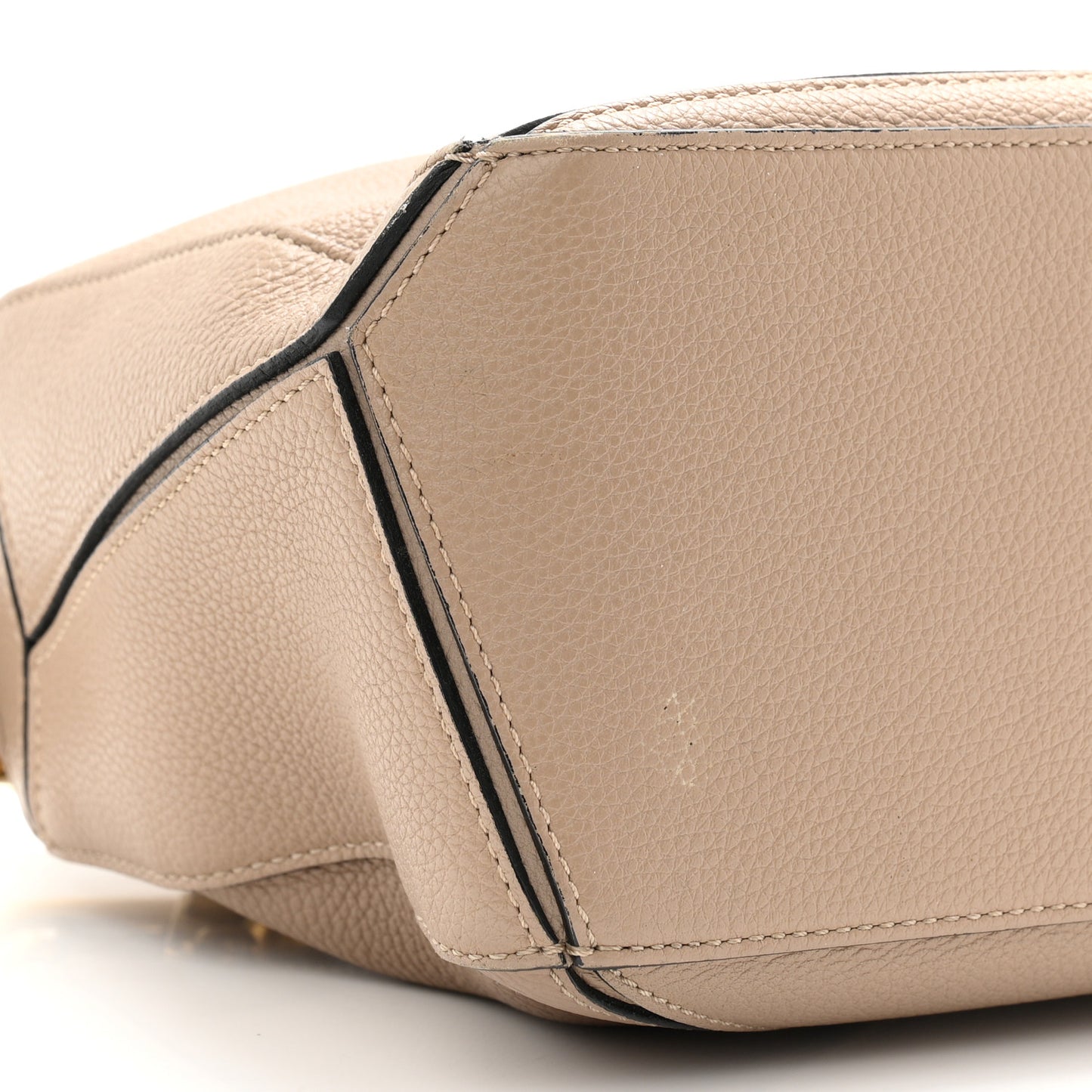 Grained Calfskin Small Puzzle Bag Sand