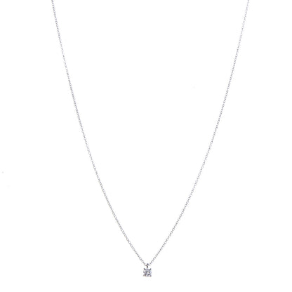 Tiffany Platinum Diamond .18ct Solitaire Pendant Necklace 1 of 6