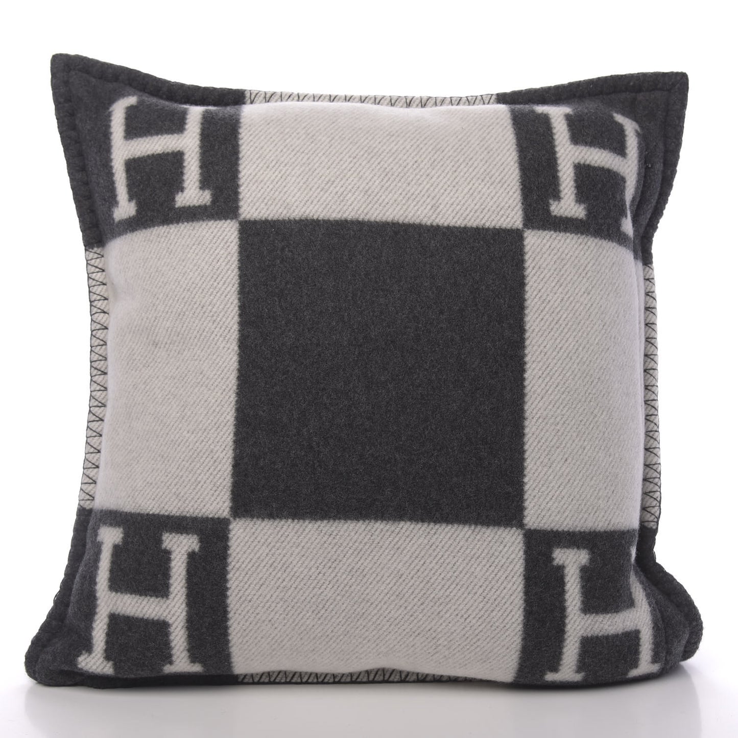 Wool Cashmere Avalon Pillow PM Ecru Gris Fonce