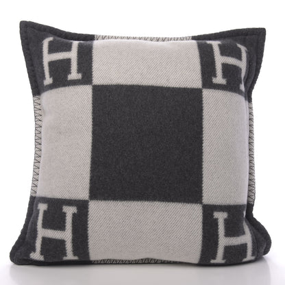 Hermes Wool Cashmere Avalon Pillow PM Ecru Gris Fonce 2 of 5