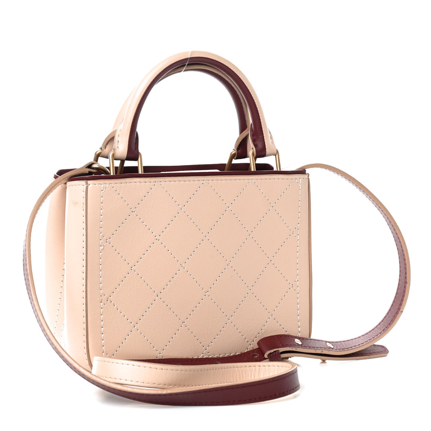 Bullskin Stitched Bi-Color Small So Light Shoulder Bag Beige