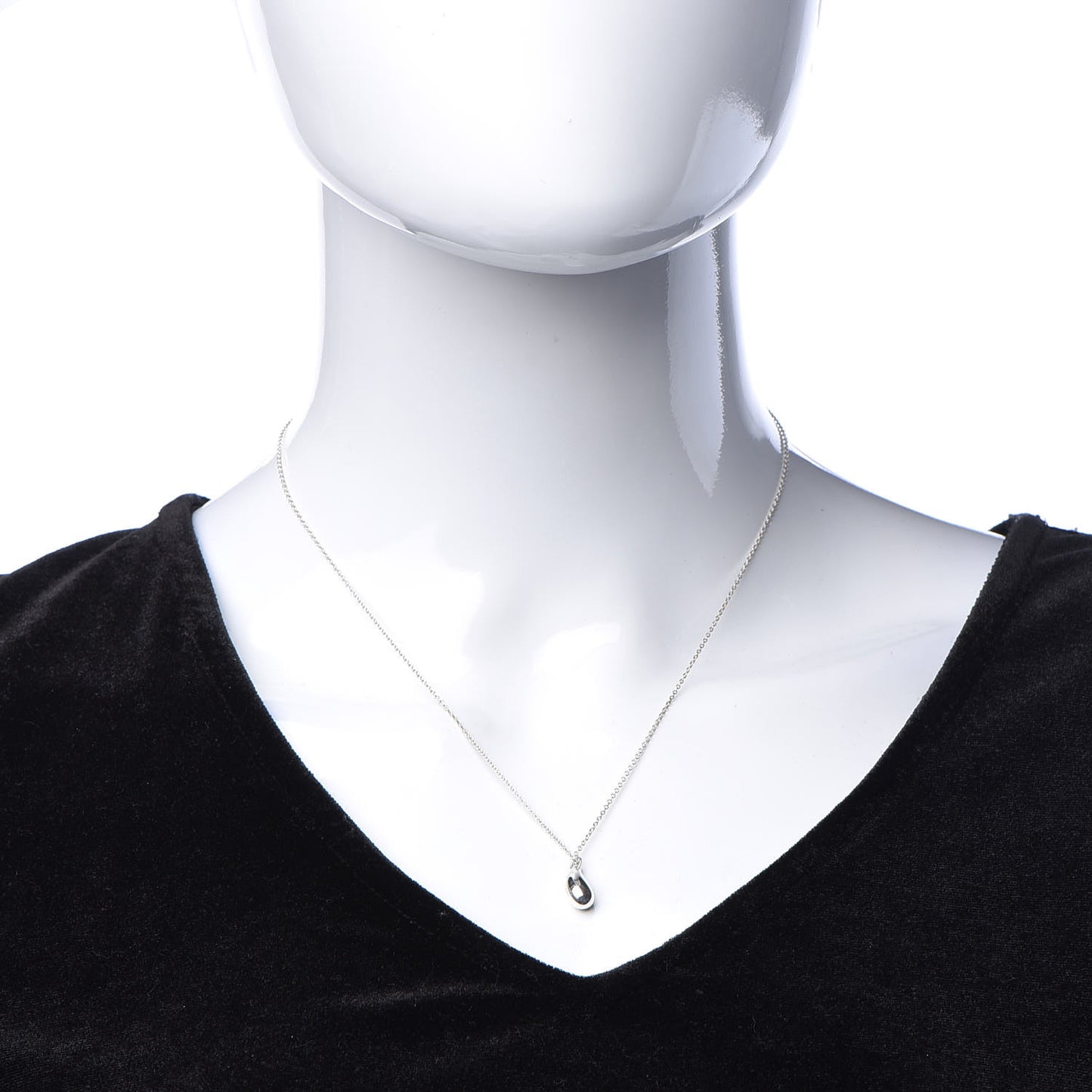 Sterling Silver Elsa Peretti Tear Drop Pendant Necklace